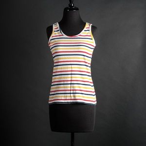 vintage cotton striped tank top red yellow blue